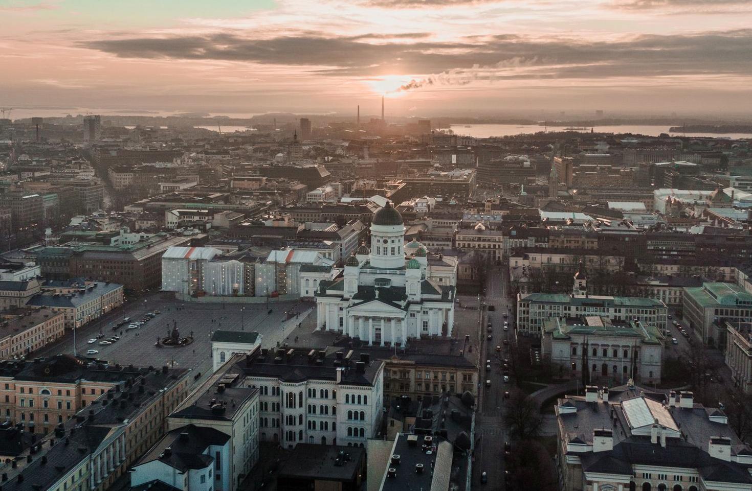 Helsinki Skyline at Sunset