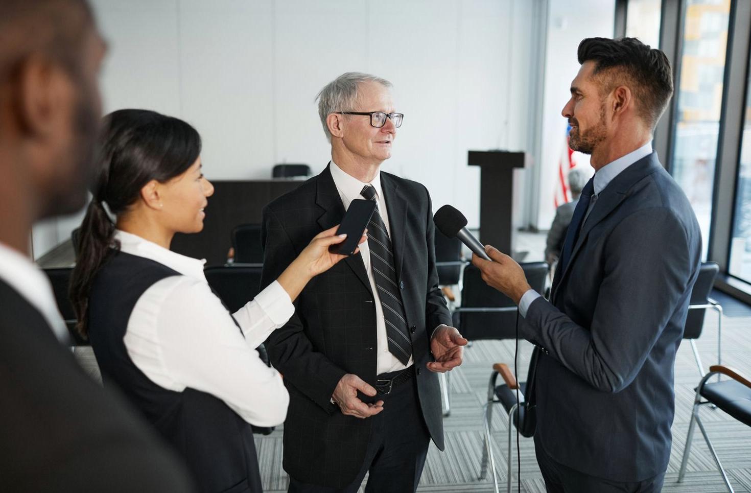 Professional PR interview in Helsinki office